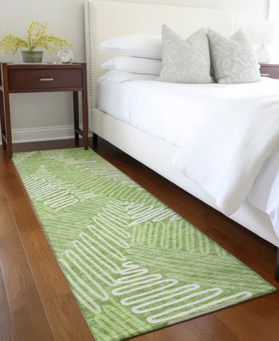 Addison Chantille Machine Washable Acn904 2'3"x7'6" Runner Area Rug In Lime