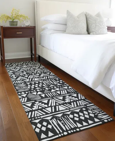 Addison Chantille Machine Washable Acn907 2'3"x7'6" Runner Area Rug In Black