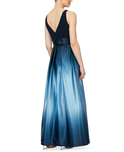Sl Fashions 419435m Long Formal Ombre Skirt Prom Dress In Blue