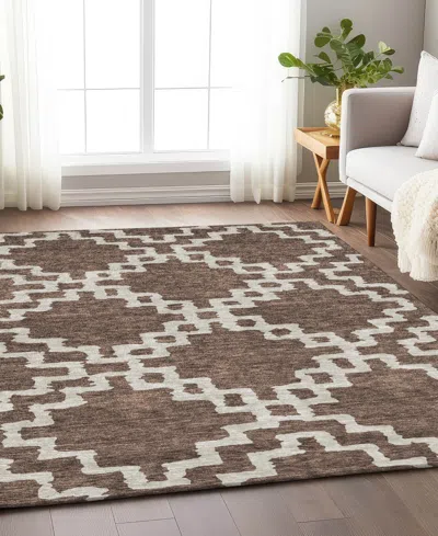 Addison Chantille Machine Washable Acn902 5'x7'6" Area Rug In Brown