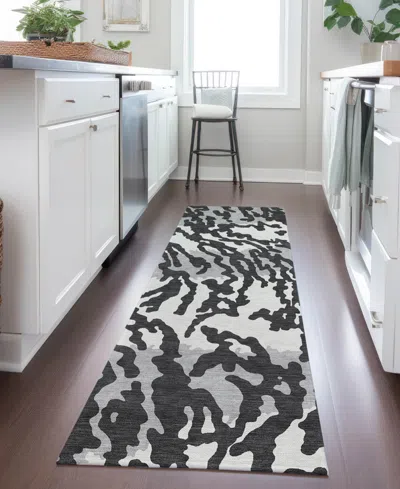 Addison Chantille Machine Washable Acn873 2'3"x7'6" Runner Area Rug In Black
