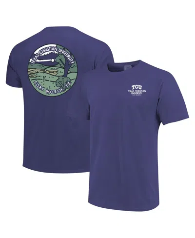 Image One Men's And Women's Purple Tcu Horned Frogs Scenic Comfort Colors T-shirt In Purple