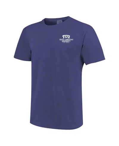 Image One Men's And Women's Purple Tcu Horned Frogs Scenic Comfort Colors T-shirt In Purple