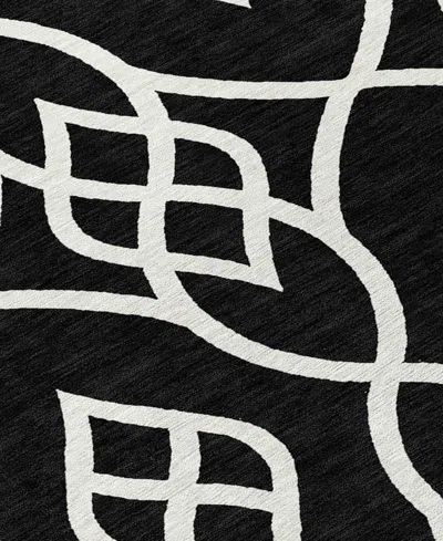 Addison Chantille Machine Washable Acn884 5'x7'6" Area Rug In Black