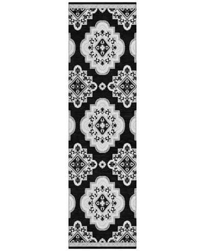 Addison Chantille Machine Washable Acn878 2'3"x7'6" Runner Area Rug In Black