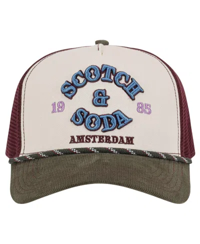 Scotch & Soda Men's Breezy Adjustable Trucker Cap In Olive
