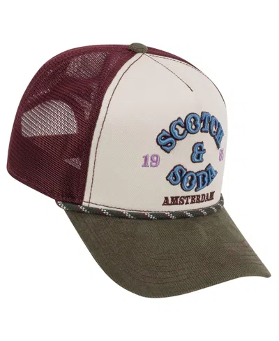 Scotch & Soda Men's Breezy Adjustable Trucker Cap In Olive