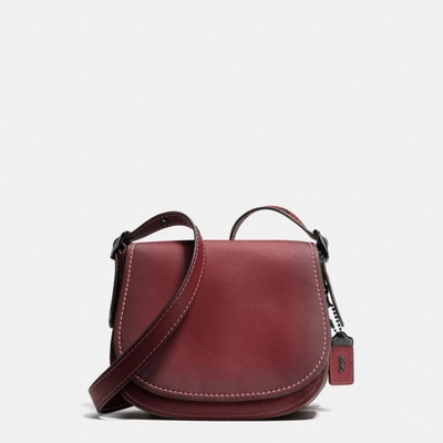 Coach Saddle Bag 23 In Burnished Glovetanned Leather In Bordeaux/black Copper