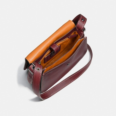 Shop Coach Saddle Bag 23 In Burnished Glovetanned Leather In : Bp/bordeaux