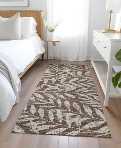 Addison Chantille Machine Washable Acn899 2'3"x7'6" Runner Area Rug In Brown