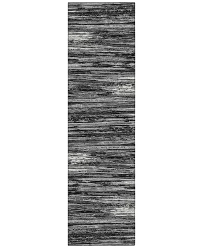 Addison Chantille Machine Washable Acn896 2'3"x7'6" Runner Area Rug In Black