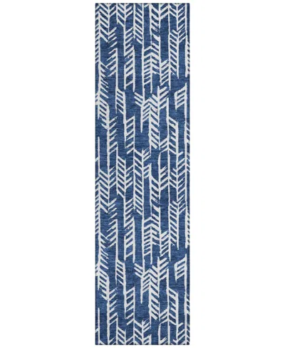 Addison Chantille Machine Washable Acn906 2'3"x7'6" Runner Area Rug In Navy