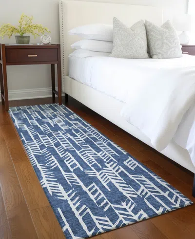 Addison Chantille Machine Washable Acn906 2'3"x7'6" Runner Area Rug In Navy