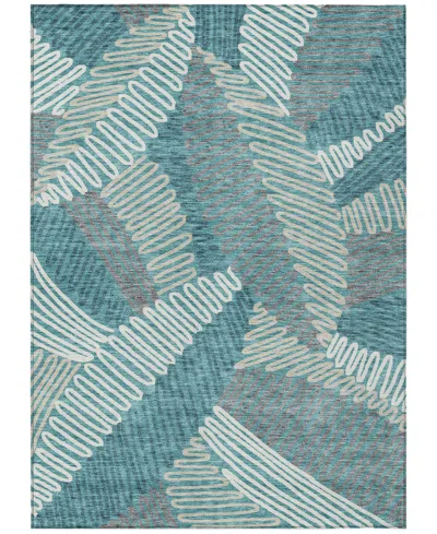 Addison Chantille Machine Washable Acn904 5'x7'6" Area Rug In Teal