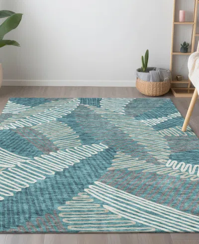 Addison Chantille Machine Washable Acn904 5'x7'6" Area Rug In Teal