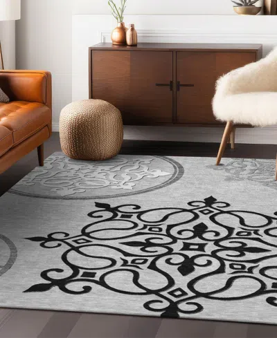 Addison Chantille Machine Washable Acn874 5'x7'6" Area Rug In Gray