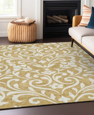 Addison Chantille Machine Washable Acn875 9'x12' Area Rug In Gold