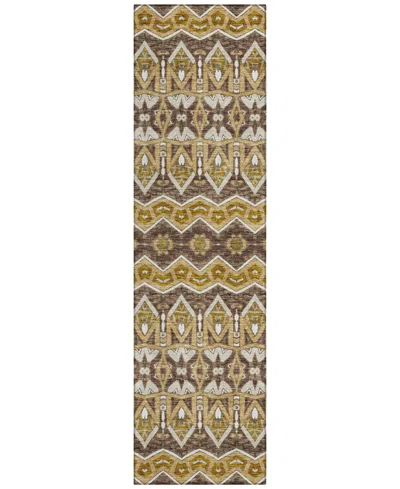 Addison Chantille Machine Washable Acn909 2'3"x7'6" Runner Area Rug In Gold
