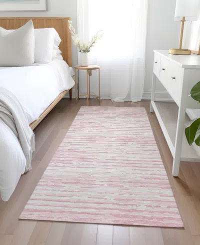 Addison Chantille Machine Washable Acn888 2'3"x7'6" Runner Area Rug In Pink