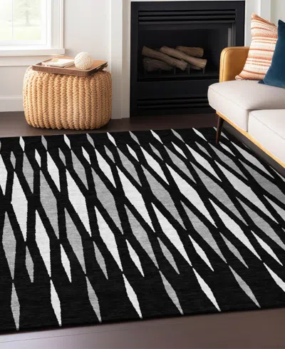 Addison Chantille Machine Washable Acn881 2'6"x3'10" Area Rug In Black