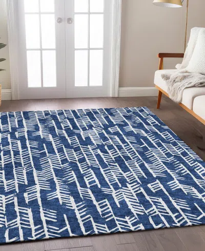 Addison Chantille Machine Washable Acn906 5'x7'6" Area Rug In Navy
