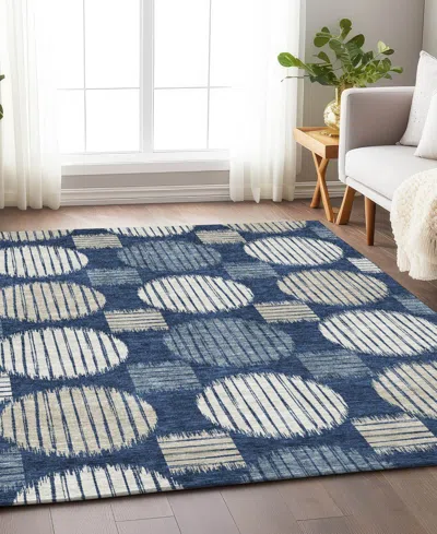 Addison Chantille Machine Washable Acn900 8'x10' Area Rug In Navy