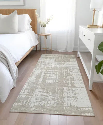 Addison Chantille Machine Washable Acn895 2'3"x7'6" Runner Area Rug In Taupe