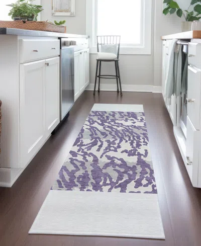 Addison Chantille Machine Washable Acn873 2'3"x7'6" Runner Area Rug In Purple