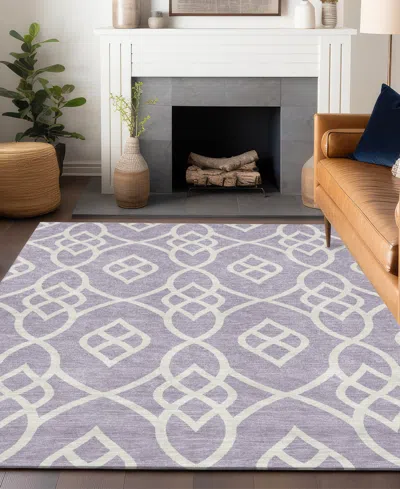 Addison Chantille Machine Washable Acn884 5'x7'6" Area Rug In Lavender