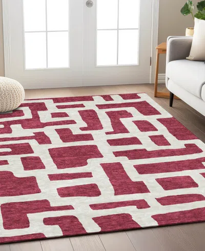 Addison Chantille Machine Washable Acn903 8'x10' Area Rug In Cranberry