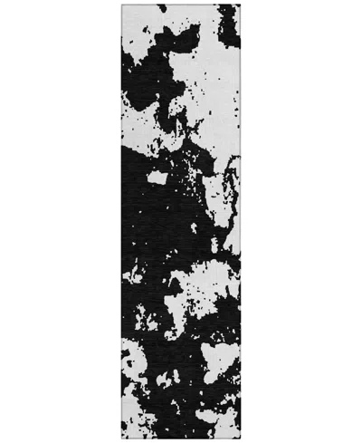 Addison Chantille Machine Washable Acn897 2'3"x7'6" Runner Area Rug In Black