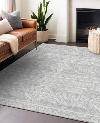Addison Chantille Machine Washable Acn901 2'6"x3'10" Area Rug In Silver