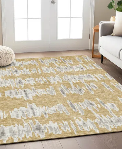 Addison Chantille Machine Washable Acn905 3'x5' Area Rug In Gold