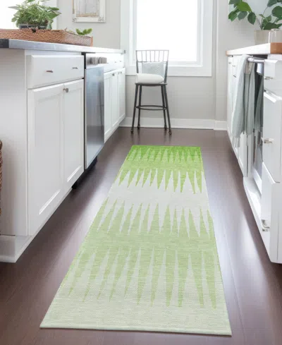 Addison Chantille Machine Washable Acn886 2'3"x7'6" Runner Area Rug In Lime