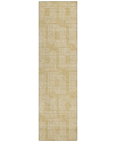 Addison Chantille Machine Washable Acn890 2'3"x7'6" Runner Area Rug In Gold