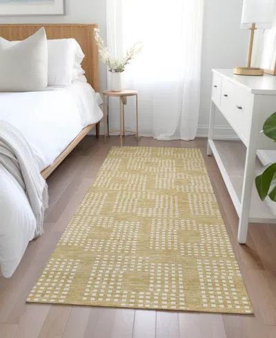 Addison Chantille Machine Washable Acn890 2'3"x7'6" Runner Area Rug In Gold