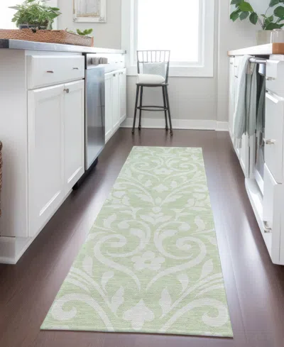 Addison Chantille Machine Washable Acn875 2'3"x7'6" Runner Area Rug In Sage