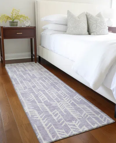Addison Chantille Machine Washable Acn906 2'3"x7'6" Runner Area Rug In Lavender