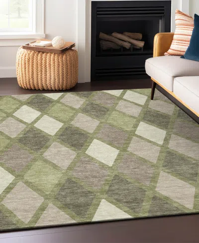 Addison Chantille Machine Washable Acn887 5'x7'6" Area Rug In Sage