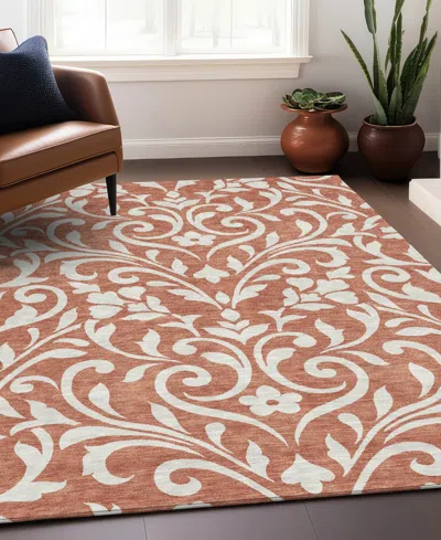 Addison Chantille Machine Washable Acn875 8'x10' Area Rug In Salmon