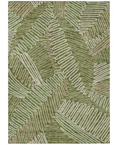 Addison Chantille Machine Washable Acn904 5'x7'6" Area Rug In Olive