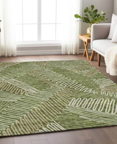 Addison Chantille Machine Washable Acn904 5'x7'6" Area Rug In Olive