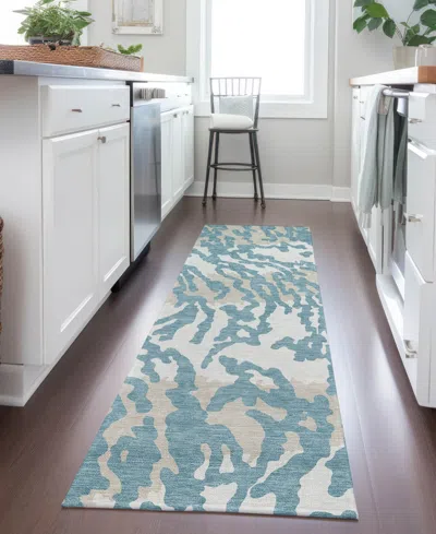 Addison Chantille Machine Washable Acn873 2'3"x7'6" Runner Area Rug In Teal