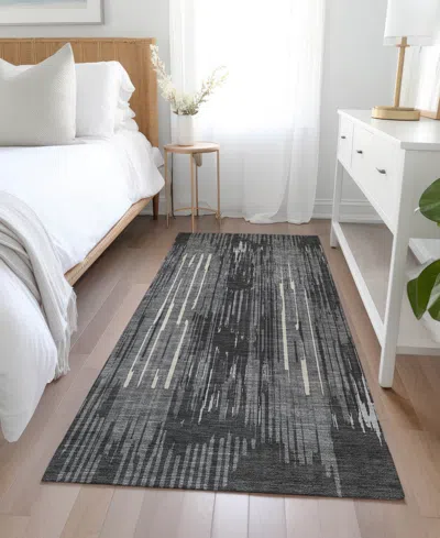 Addison Chantille Machine Washable Acn893 2'3"x7'6" Runner Area Rug In Charcoal