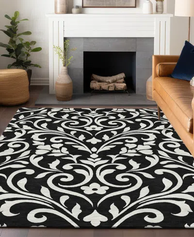 Addison Chantille Machine Washable Acn875 5'x7'6" Area Rug In Black