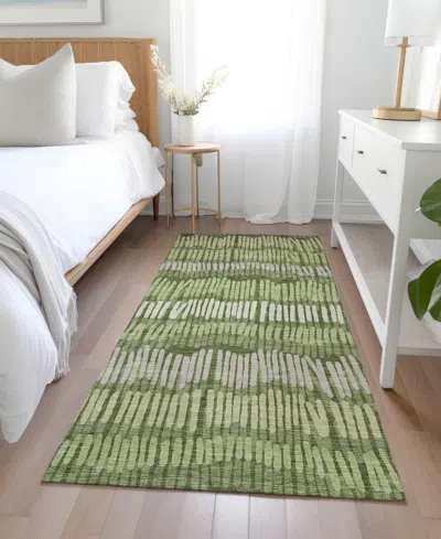 Addison Chantille Machine Washable Acn889 2'3"x7'6" Runner Area Rug In Olive
