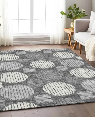 Addison Chantille Machine Washable Acn900 2'6"x3'10" Area Rug In Charcoal