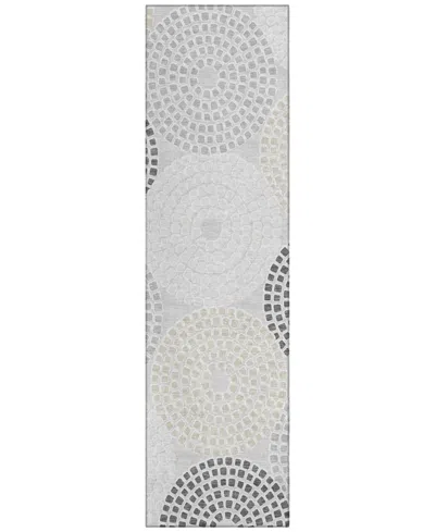 Addison Chantille Machine Washable Acn882 2'3"x7'6" Runner Area Rug In Gray