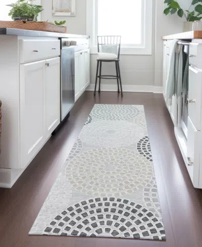 Addison Chantille Machine Washable Acn882 2'3"x7'6" Runner Area Rug In Gray