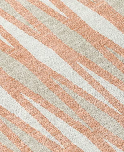 Addison Chantille Machine Washable Acn881 5'x7'6" Area Rug In Salmon